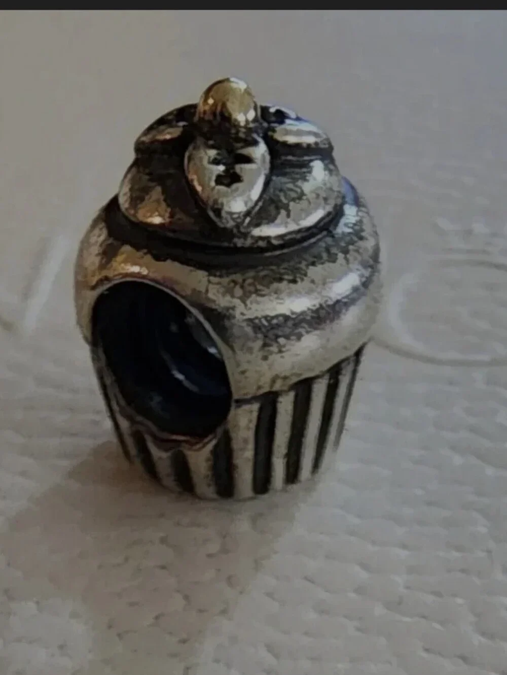 Authentic Pandora Two-Tone Cupcake Charm